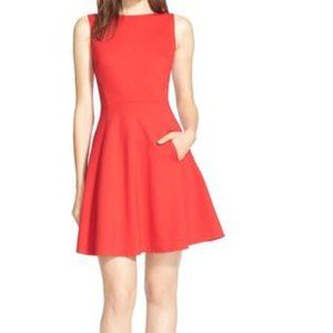 KATE SPADE 'BOW BACK' PONTE FIT & FLARE DRESS